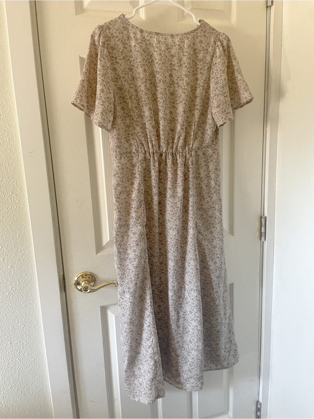GU cream floral midi dress